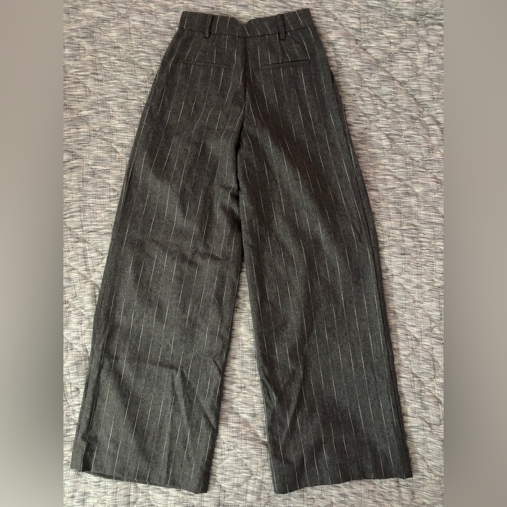 Le'AL.X Knit Wool Blend High Rise Flat Front Pleated Wide Leg Trousers Sz 0 NWT- - Picture 10 of 11